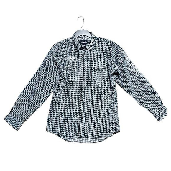 Wrangler Embroidered Snap Black Pearl Button Up Front Closure Size XL Boys - Picture 1 of 13
